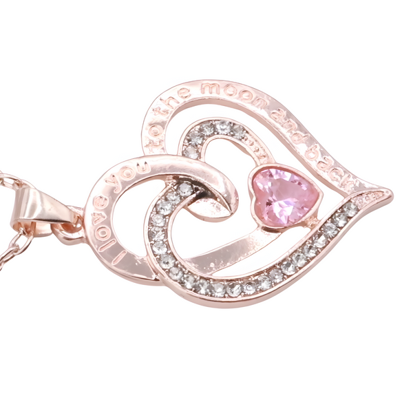 18K Gold Plated Zinc Alloy Blue Heart Stone and Princess Cut Rhinestones  B311