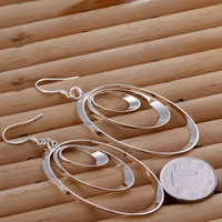 925 Sterling Silver Round Hoop Dangle Earrings for Women & Girls 447