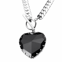 Red Crystal Heart Pendant Necklace – Premium Rose Filigree Heart Charm 1322