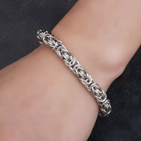 Men's Stainless Steel Byzantine Chain Bracelet | Robust Stylish Masculine 452