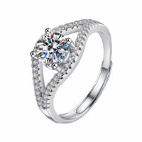 Double Pavé Crossover Adjustable Wedding Ring Elegant Statement Jewellery 1670