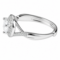 Womens Adjustable Twisted Infinity Halo Engagement Ring Round Brilliant Cut 1649