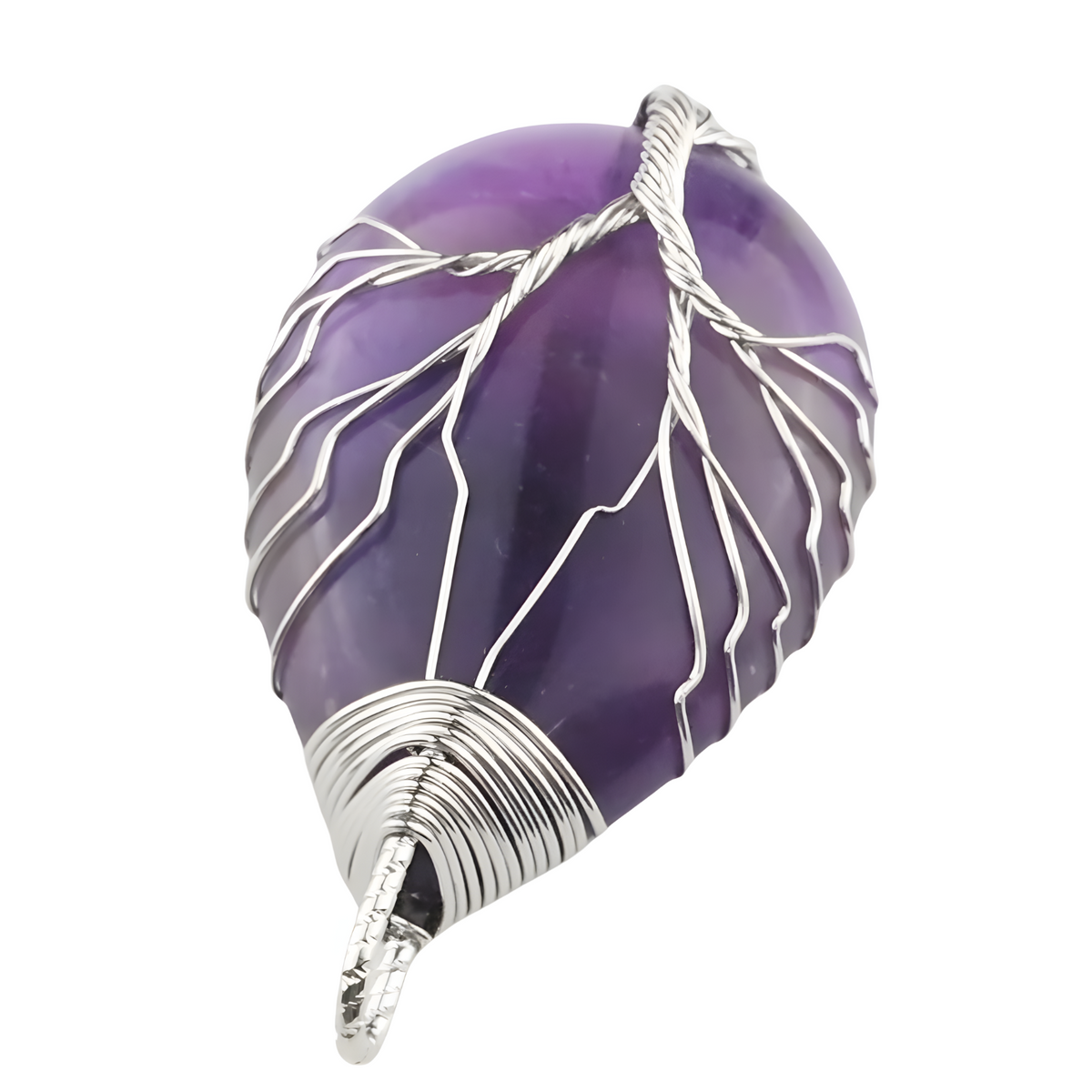 Tree of Life Silver Amethyst Pendant Necklace Spiritual Crystal Healing 1336