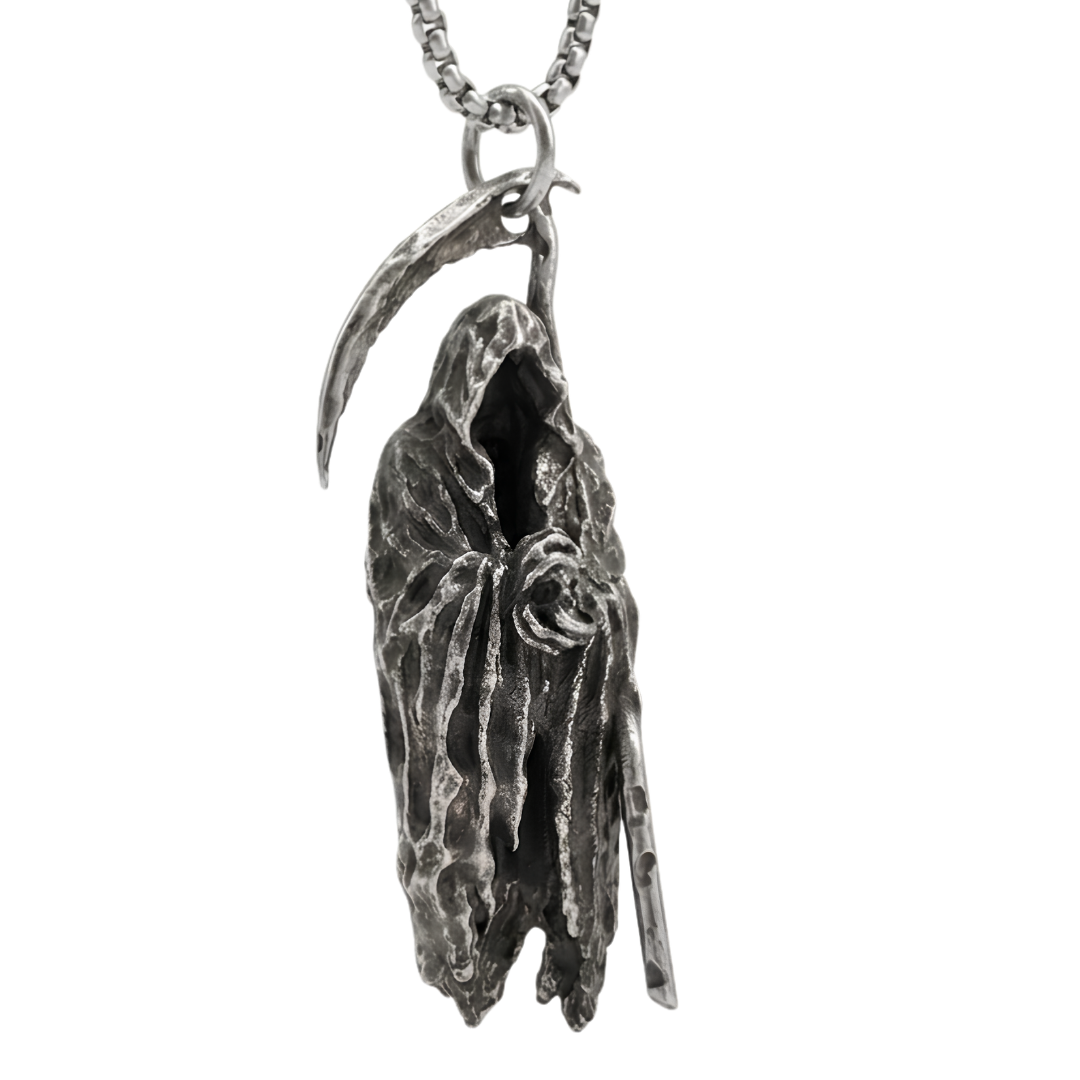 Unified Jewellery Grim Reaper Scythe Pendant Necklace 60cm Chain Gothic 6cm 1892