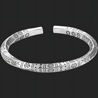 Rhodium-Plated Mobius Loop Open Bracelet — 66mm Diameter Adjustable Cuff 1447