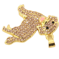Golden Retriever Pendant Necklace Women - Pavé Cubic Zirconia Dog Pendant  B237