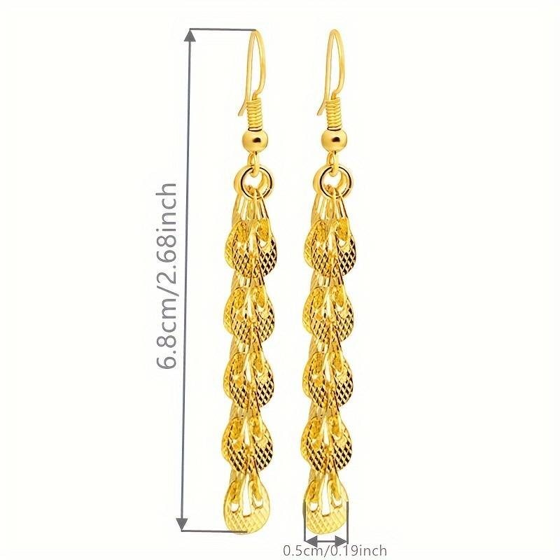 Elegant Dangle Earrings 24k Gold Plated Phoenix Tail Chain Design Engagement 121