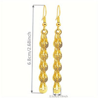 Elegant Dangle Earrings 24k Gold Plated Phoenix Tail Chain Design Engagement 121