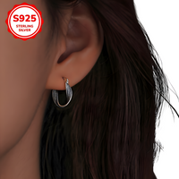 Women's Twist Geometry Hoop Earrings Niche Unique Design Vintage Temperament 523
