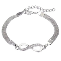 Infinity Symbol Inlaid Rhinestones Bracelet Personality Hand Jewellery 86 UK