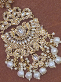Elegant Bollywood Inspired Gold Kundan Earrings - Traditional Indian Jewelry 192