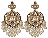 Elegant Bollywood Inspired Gold Kundan Earrings - Traditional Indian Jewelry 229