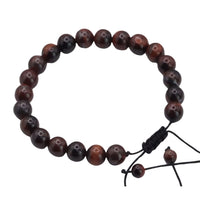 Adjustable Macrame Bracelet for Men Women,Featuring Natural 8mm Tiger's Eye B122
