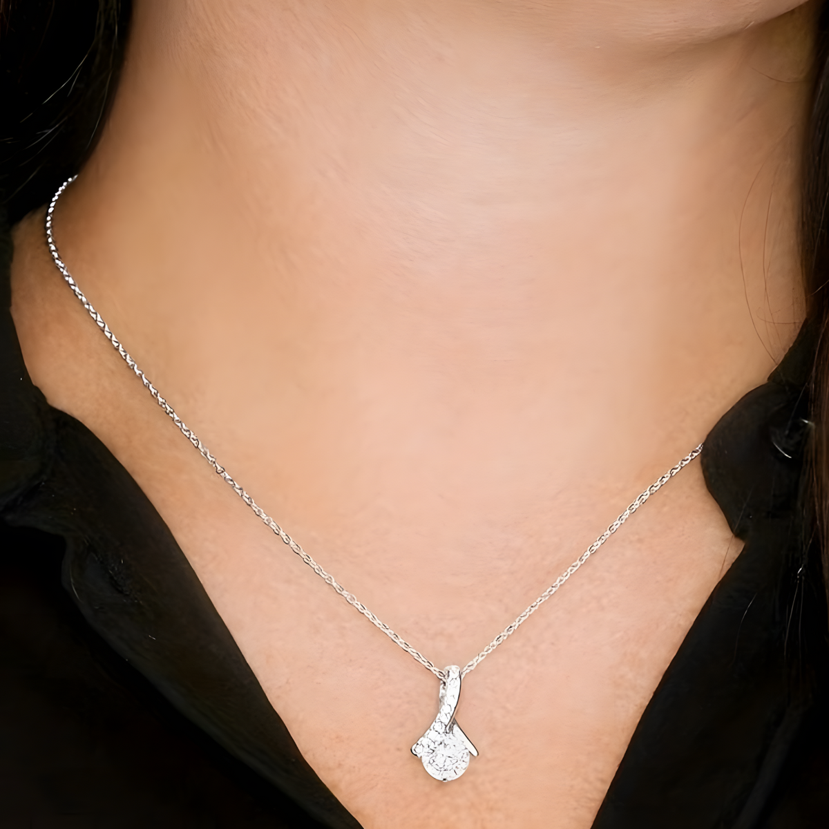 Wifey Necklace from Husband, Cubic Zirconia Heart Pendant B192  (WITHOUT BOX)