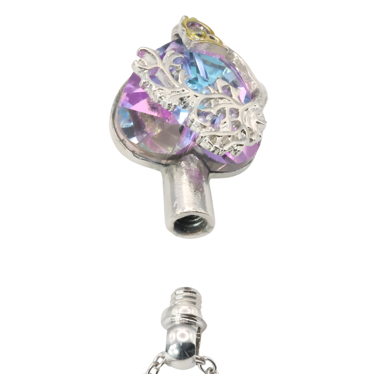 Tree of Life Heart Crystal Necklace Memorial Urn Ashes Pendant | Stainless B260
