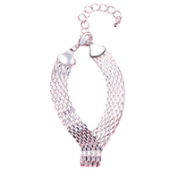 Exquisite Fashion Flat Mesh Weaving Chain Bracelet Hot 925 Sterling 659