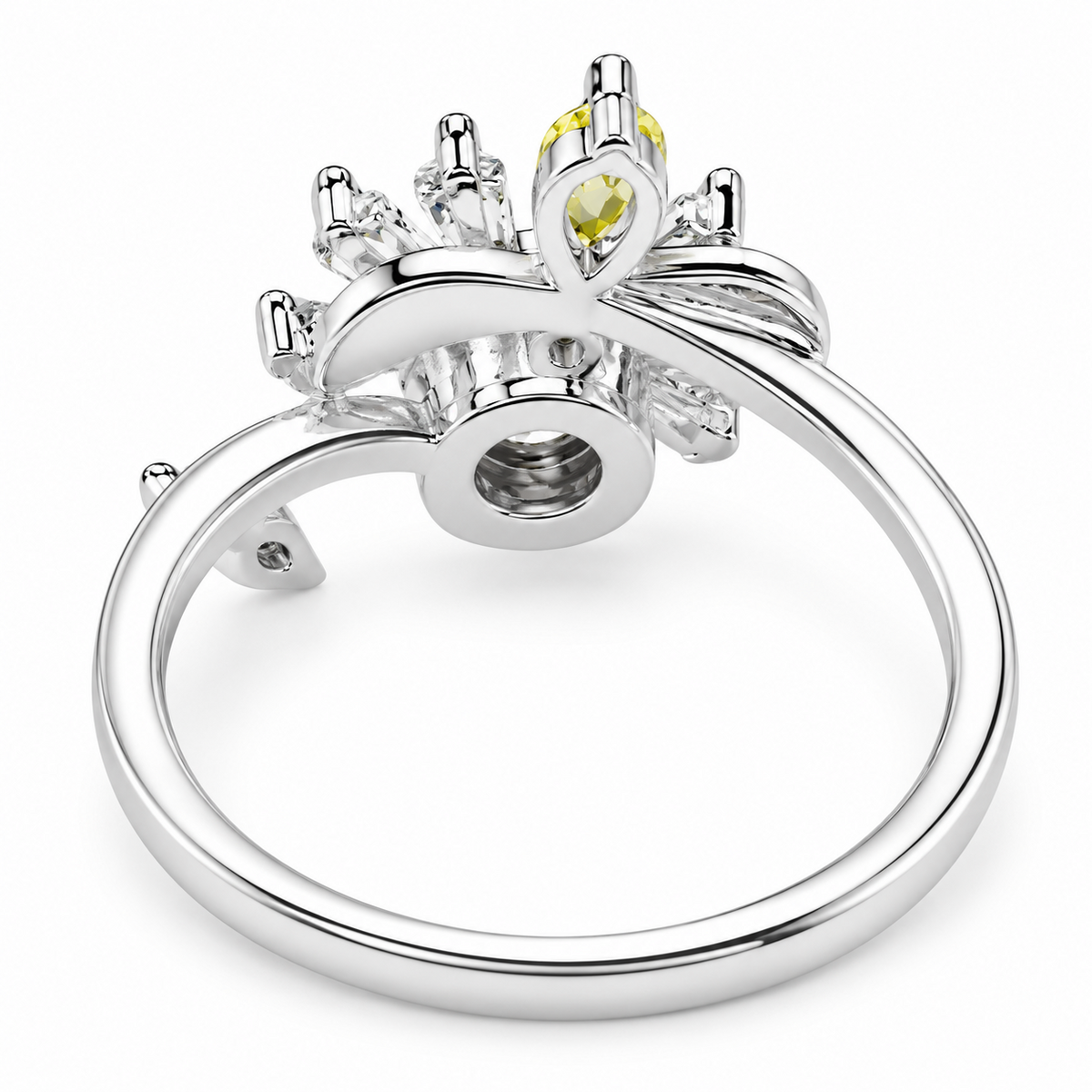 Rotatable Floral Spinner Ring For Women Adjustable Open Band Fidget Anxiety 1515