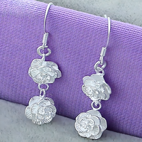 Silver Plated Rose Drop Earrings for Women– Copper Alloy 925 Silver Plating 1216