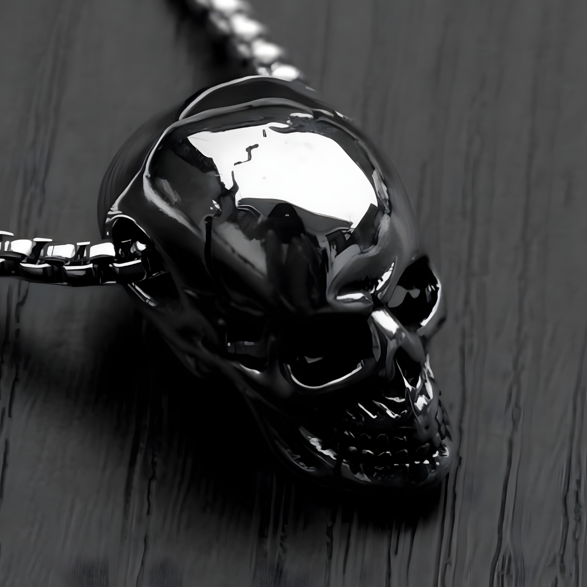 Gothic Skull Pendant Necklace - Men Women Unisex Punk Skeleton Charm Chain 1489