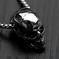 Gothic Skull Pendant Necklace - Men Women Unisex Punk Skeleton Charm Chain 1489