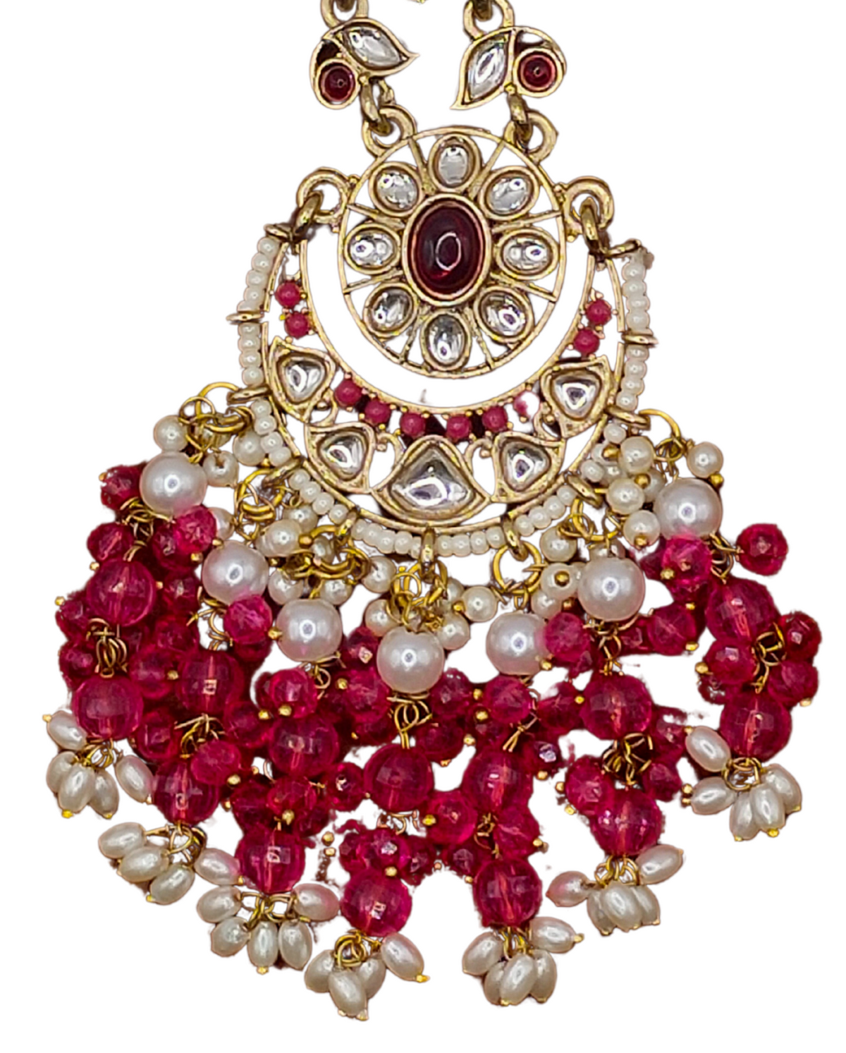 Elegant Bollywood Inspired Gold Kundan Earrings - Traditional Indian Jewelry 206