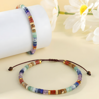 7 Chakra Beaded Adjustable Bracelet for Women Colourful Statement Wristwear 1732