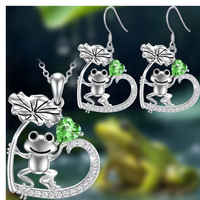 Frog Necklace and Earring Set for Women–Zinc Alloy Rhinestone Jewellery Set 1237