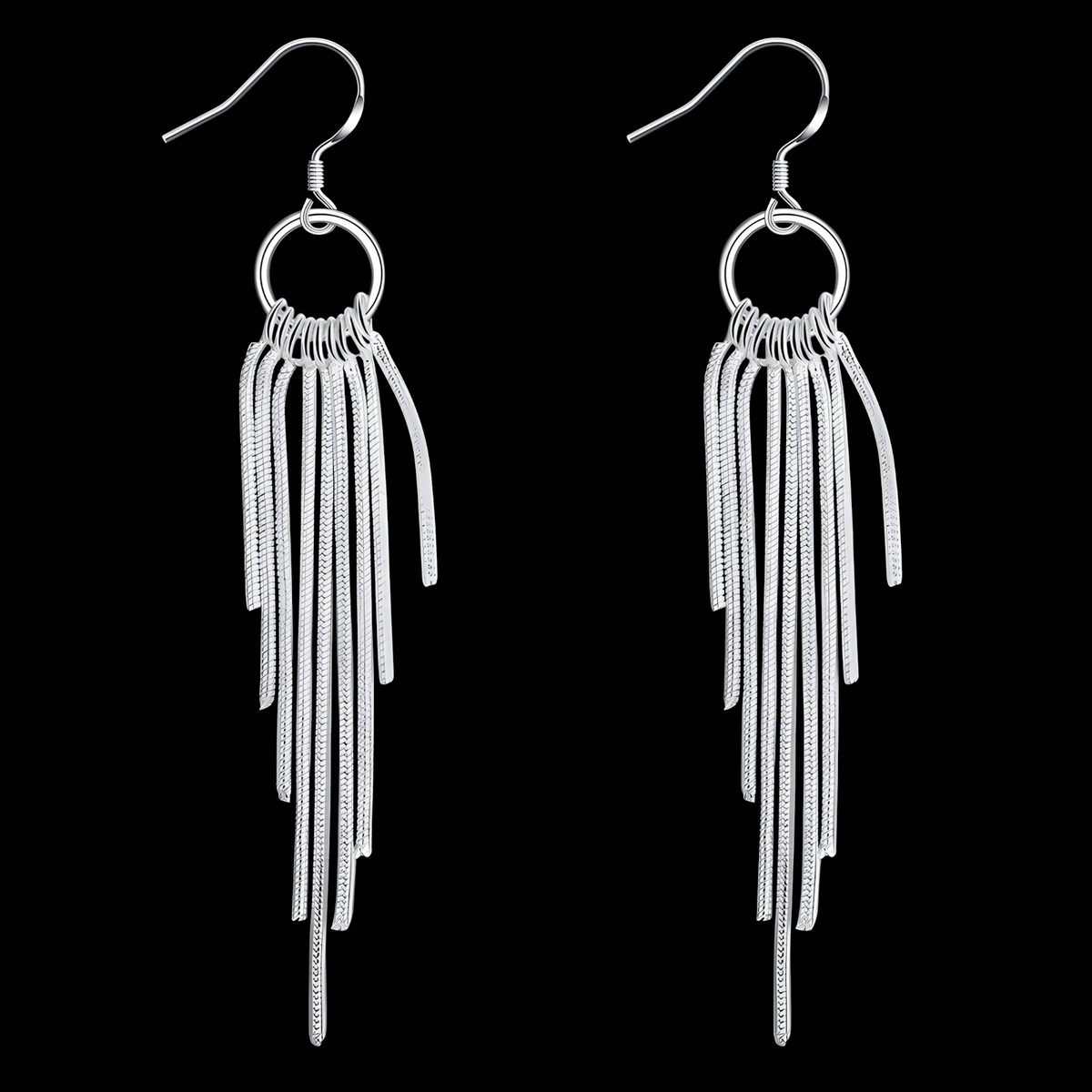Retro Tassel Earrings, Long Fringe Drop Earrings with Fish Hook Closure 1420