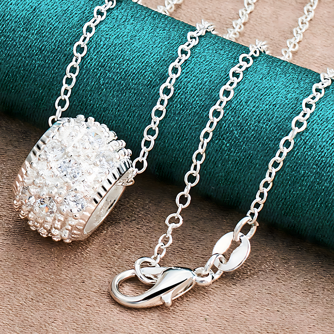 Silver Design Pendant Necklace by Unified Jewellery – Unisex Silver Chain 721