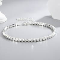 Geometric Faceted Bead Bracelet For Women Adjustable Lobster Clasp Round 1766