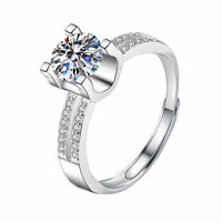 Adjustable Wedding Ring Double Pavé Band Statement Ring Diamond Look Luxury 1666