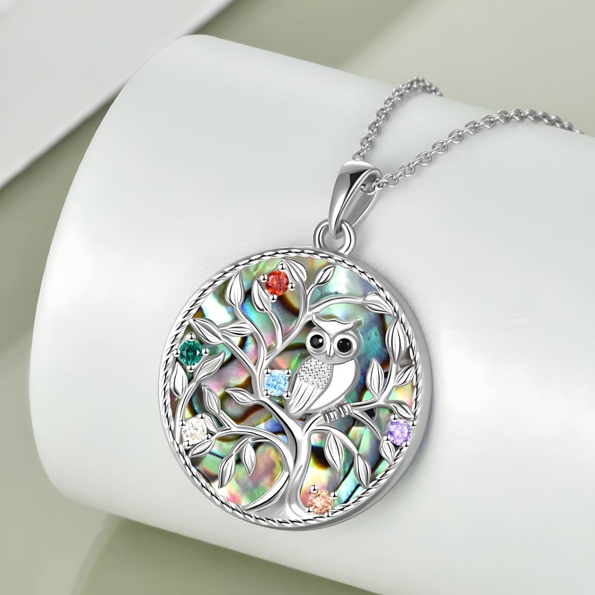 European Fashion Owl Pendant Necklace for Women –Resin Tree of Life Pendant 1127