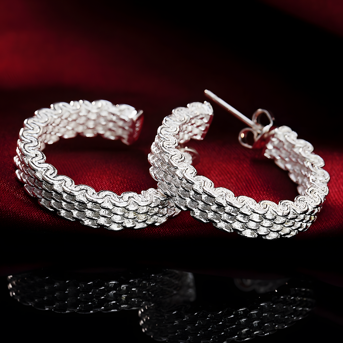 Popular fine 925 Sterling Silver charms stud Earrings for Women Creativity 497