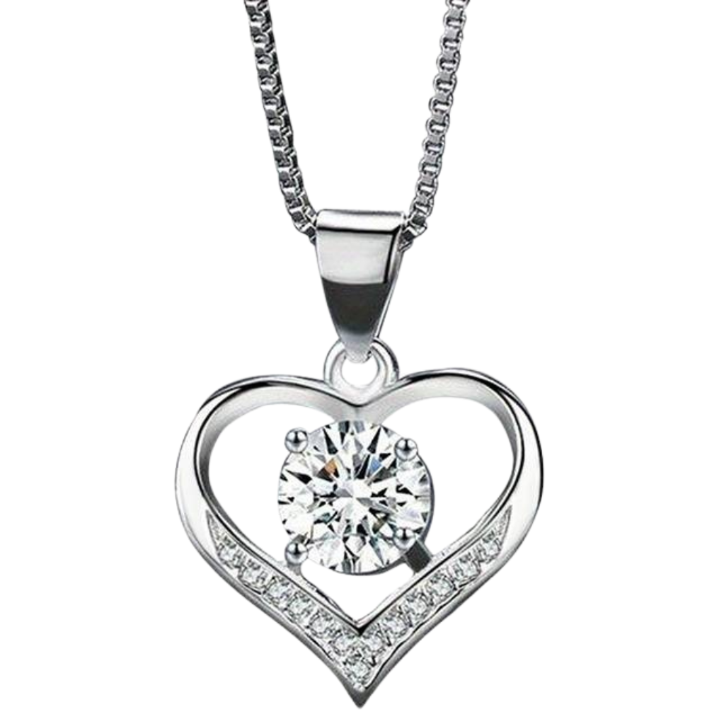Unified Jewellery® Exquisite 925 Silver Plated Bridal Heart Pendant Necklace 13