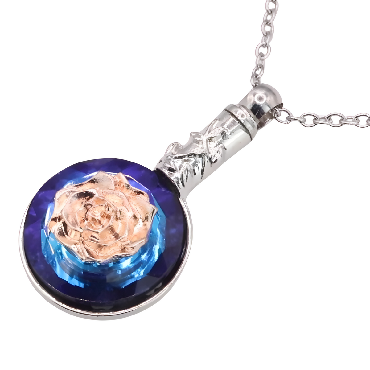 Mystical Tree of Life Necklace, Silver Celtic Knot Pendant Crystal B106