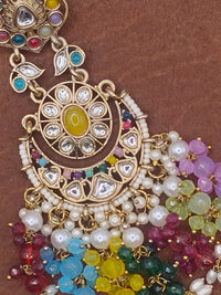 Elegant Bollywood Inspired Gold Kundan Earrings - Traditional Indian Jewelry 203