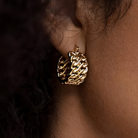 Chunky Gold Hoop Earrings for Women Real Copper Alloy Chain Design 2 cm/0.7 748