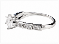 Adjustable Geometric Zircon Engagement Ring, Round Brilliant Solitaire 1639