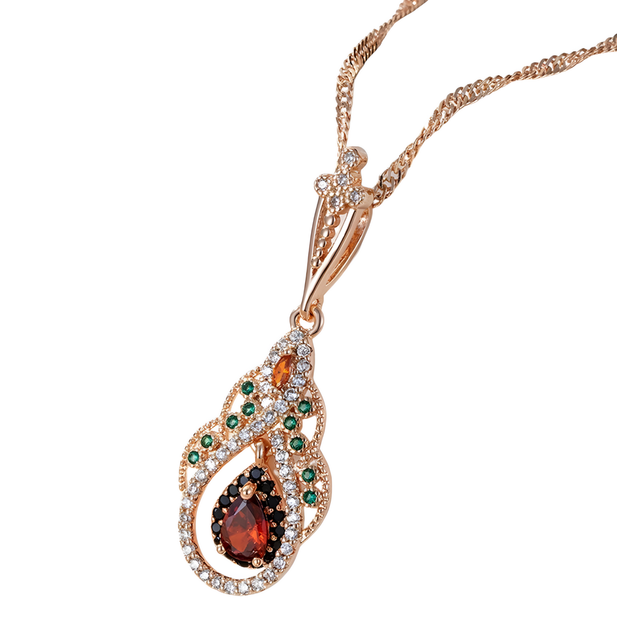 Unified Jewellery Arabian Alloy Crystal Pendant Necklace Gold-Tone Geometric 580