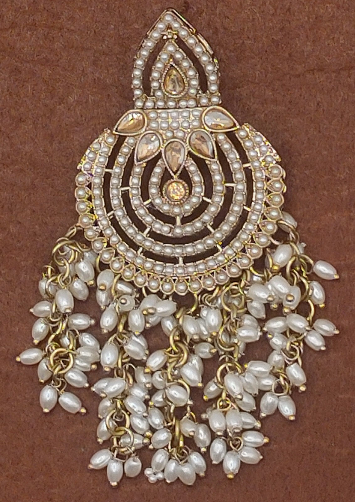 Elegant Bollywood Inspired Gold Kundan Earrings - Traditional Indian Jewelry 179