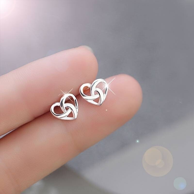 Unique Sweet Love Heart Stud Earrings - Romantic Heart-Shaped Earrings 67 UK