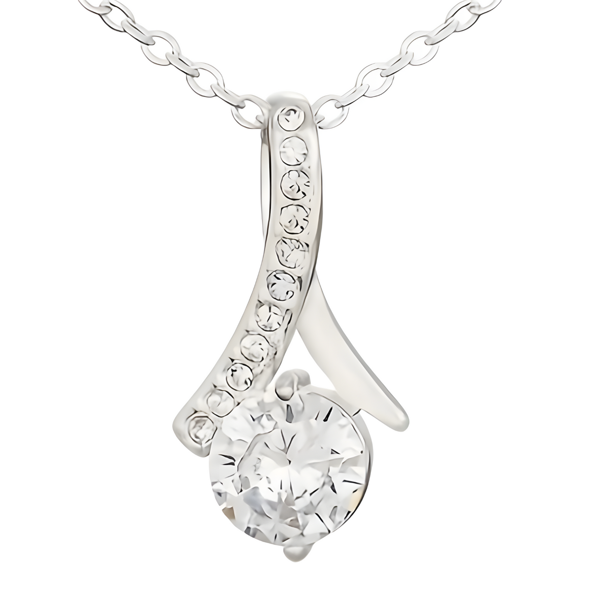 Wifey Necklace from Husband, Cubic Zirconia Heart Pendant B192  (WITHOUT BOX)