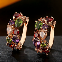 Rose Gold Plated Multicolour Cubic Zirconia Jewellery Set For Women Heart 1701
