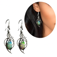 Bohemian Leaf Drop Earrings for Women – Elegant Zinc Alloy + Cubic Zirconia 1163