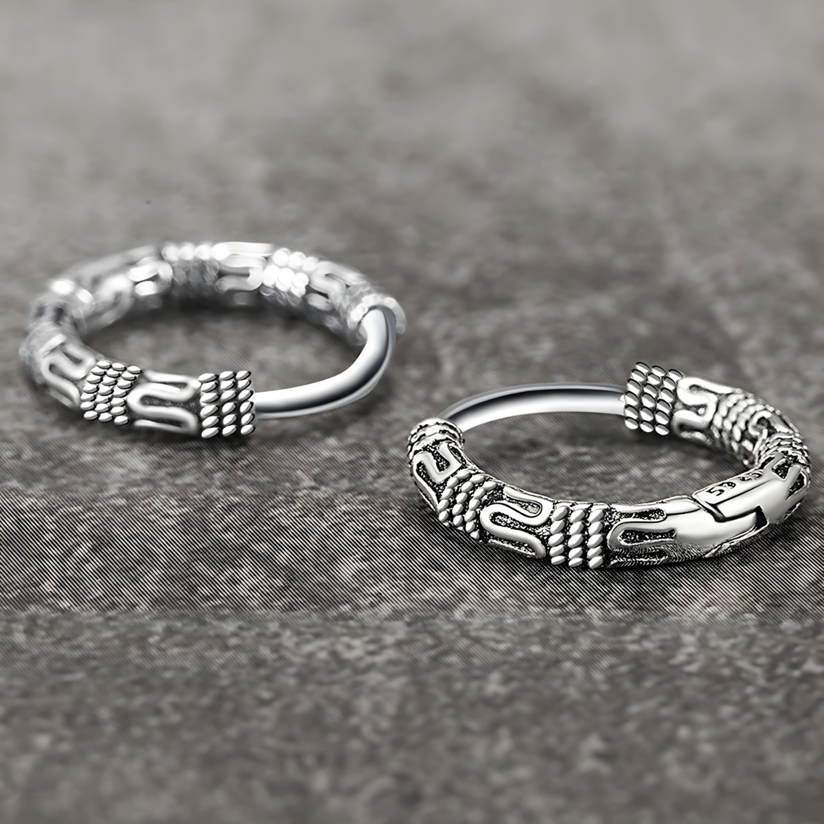 925 Sterling Silver Plated Hoop Earrings, Vintage Retro Huggie Earrings 466