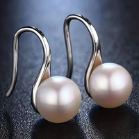 Elegant Sterling Silver Dangle Earrings with Lustrous Freshwater Pearls 133
