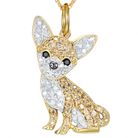Chihuahua Dog Pendant Necklace For Women Cute Pet Animal Charm MultiColor B223