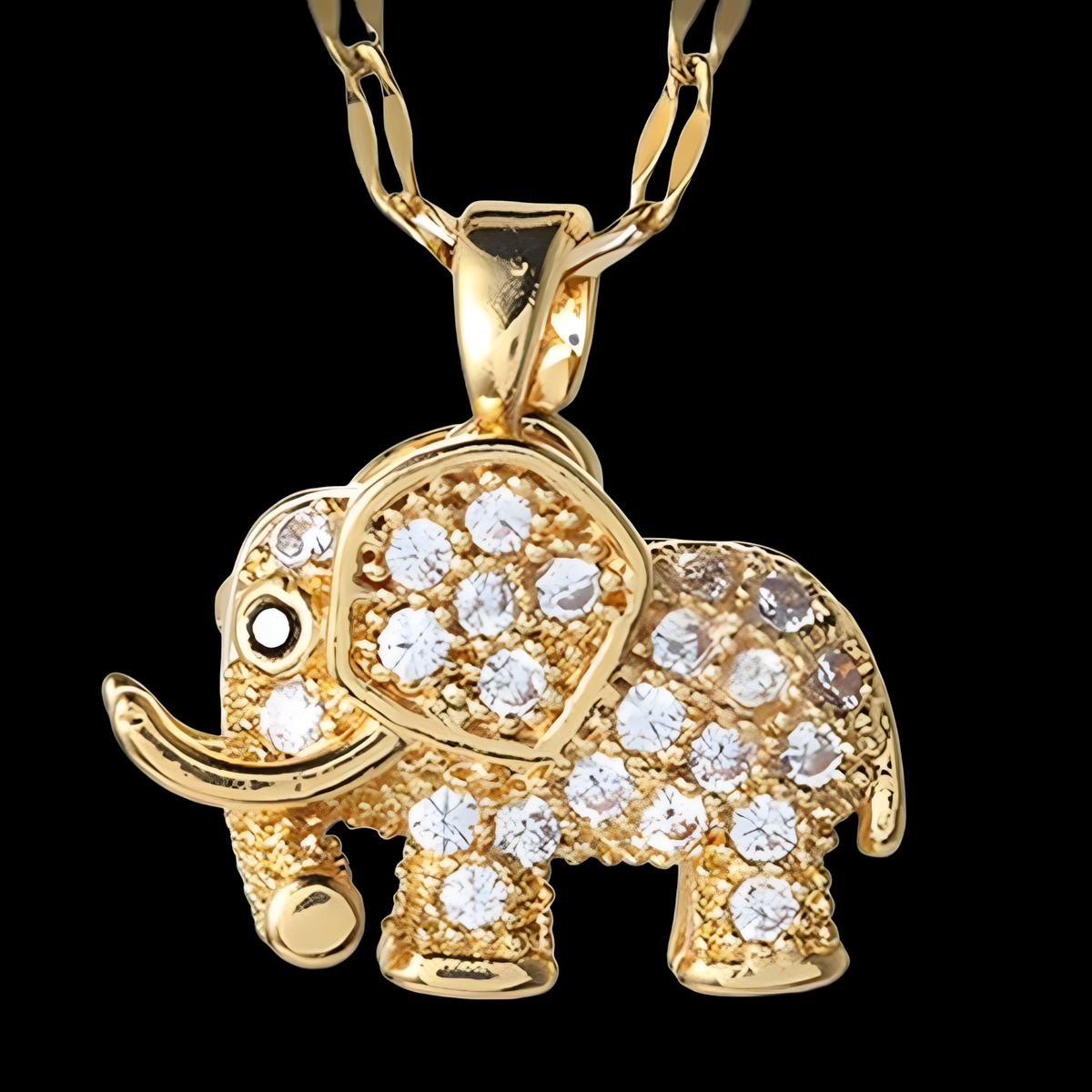 Gold Elephant Pendant Necklace for Women – Stainless Steel Animal Jewellery 1190