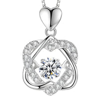 Sterling Silver Heart Knot Pendant Necklace for Women – Real 925 Box Chain 289