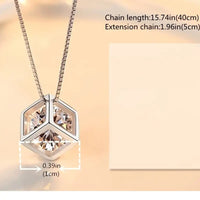 Hollow Cubic Shape Pendant Necklace Inlaid Shiny Zircon Pendant Necklace 71